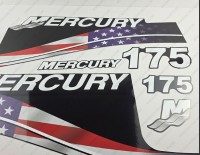 Mercury 175HP Offshore Edition USA Flag Outboard Decal Kit Mercury 175HP Offshore Edition USA Flag Outboard Decal Kit